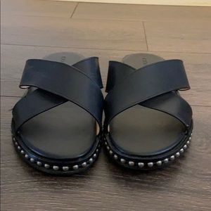 Coach Black Studded slide sandals